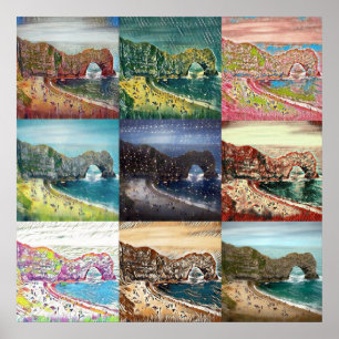 Poster Durdle Door, Dorset, England Collage