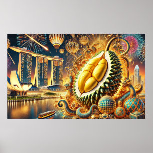 Poster Durian Extravaganza Marina Bay Sands - Singapour