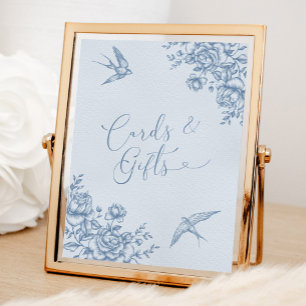 Poster Dusty Blue Chinoiserie Fêtes des mariées Cartes et