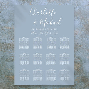 Poster Dusty Blue Elegant Signature Mariage Seing Chart