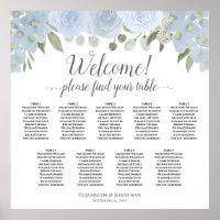 Dusty Blue Floral 9 Table Boho Chic Seing Chart