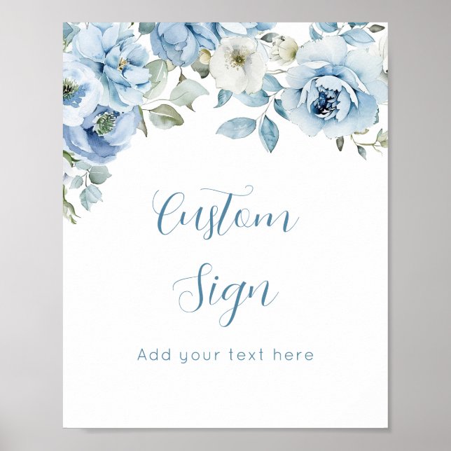 Poster Dusty Blue floral Custom (Devant)