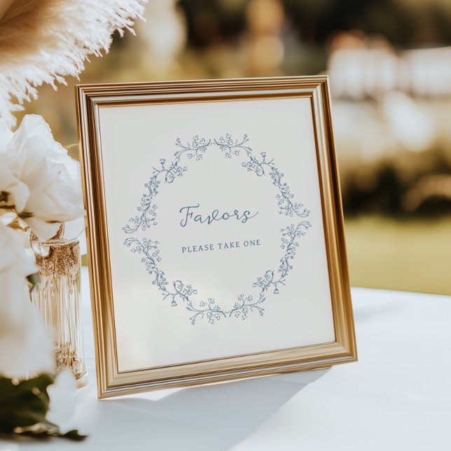 Poster Dusty Blue Vintage Chinoiserie Faveurs (Créateur téléchargé)