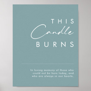 Poster Dusty Boho   Bleu Ce Candle Brûle Signe