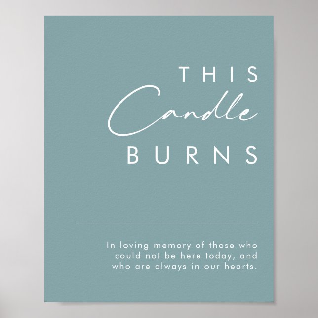 Poster Dusty Boho | Bleu Ce Candle Brûle Signe (Devant)