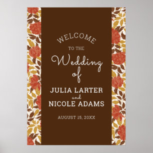 Poster Dusty Brunt Orange Peony Flowers Mariage de automn