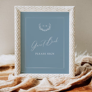 Poster Dusty Cottage Guest Book Mariage Table Signalisati