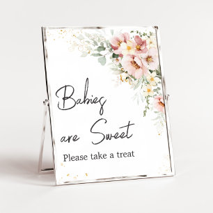 Poster Dusty rose Floral Greenery Les bébés sont doux