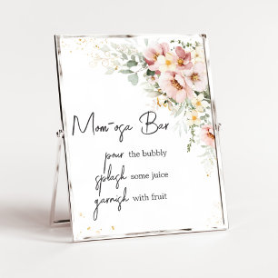 Poster Dusty rose Floral verdure Baby shower Maman Osa Ba