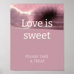 Poster Dusty Rose Mauve amour est douce nuptiale