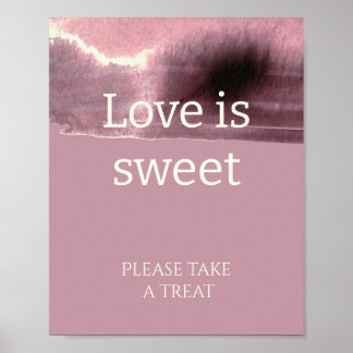 Poster Dusty Rose Mauve amour est douce nuptiale