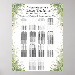 Poster Dusty Sage Green Mariage 14 Tables Mariage Siège
