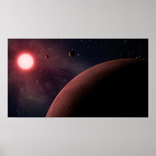 Poster Dwarf Star Alien Planets Space Art