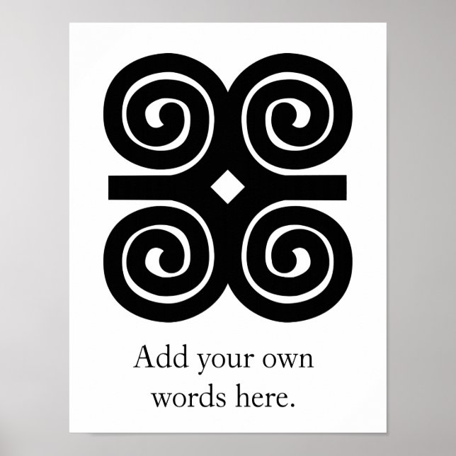 Poster Dwennimmen - Force et Humilité Symbole Adinkra (Devant)