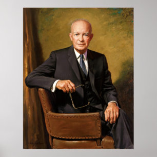 Poster Dwight Eisenhower Président Portrait de la Maison 