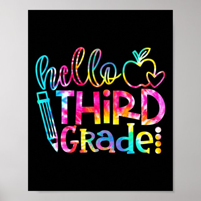 Poster Dye Hello 3e année Enseignant élève Retour à l'éco (Devant)