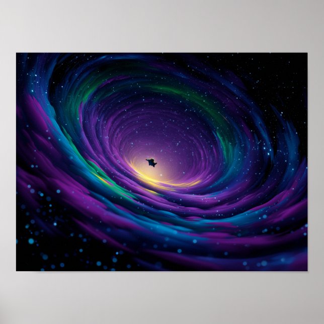 Poster Dynamic Swirling Galaxy Vortex with Central Astron (Devant)