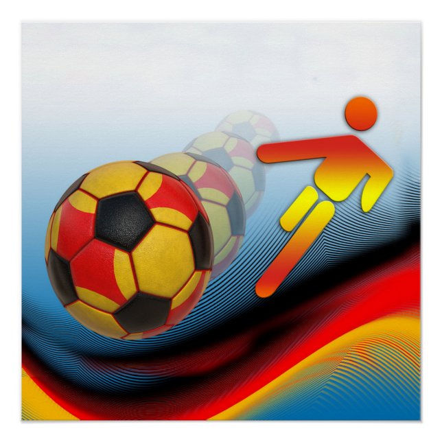Poster Dynamique du football et du football (Devant)