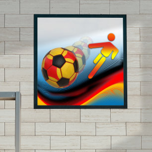 Poster Dynamique du football et du football Petite
