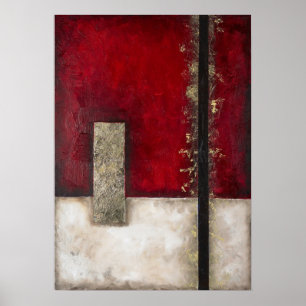 Poster Dynastie - Art Abstrait rouge