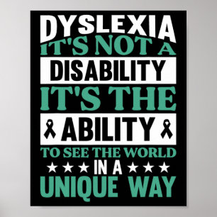 Poster Dyslexie Ce n'est pas un handicap Dyslexie Sensibi
