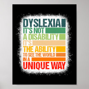 Poster Dyslexie Ce n'est pas un handicap Dyslexie Sensibi