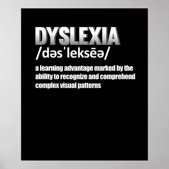 Poster Dyslexie Définition Thérapeute de sensibilisation  (Devant)