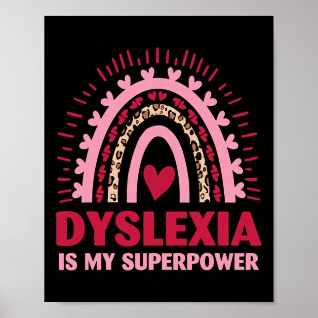 Poster Dyslexie Rétro Est Ma Lecture Dyslectique Superpui (Devant)