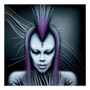Poster Dystopian Alien Humain Hybrid Etheral Ai Art