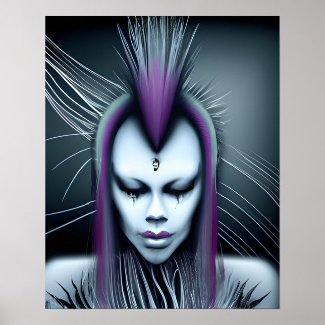 Poster Dystopian Alien Humain Hybrid Etheral Ai Art (Devant)
