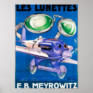 Poster E.B. Publicité de lunettes de vol de Meyrowitz