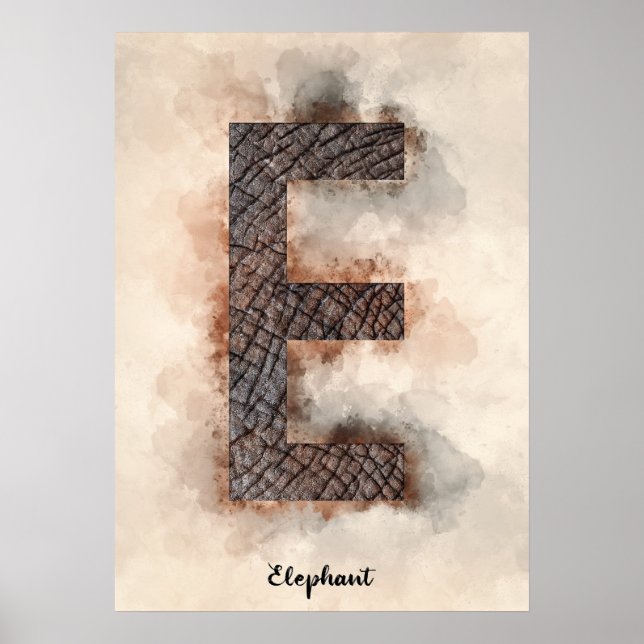 Poster E est pour Elephant (Devant)