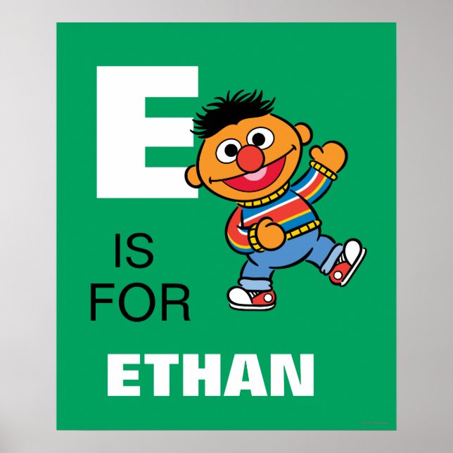 Poster E est pour Ernie | Ajouter Votre Nom (Devant)