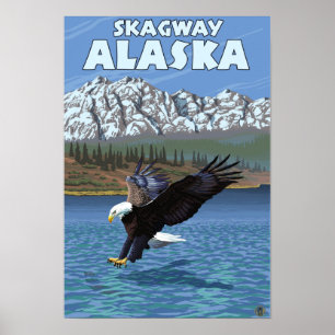 Poster Eagle chauve plongeant - Skagway, Alaska