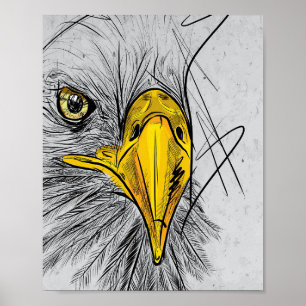 Poster Eagle croquis Face Art
