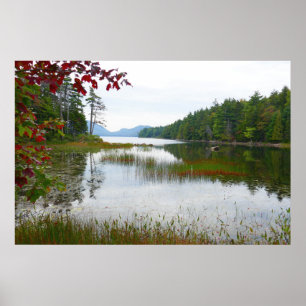 Poster Eagle Lake et Red Maple Feuilles II