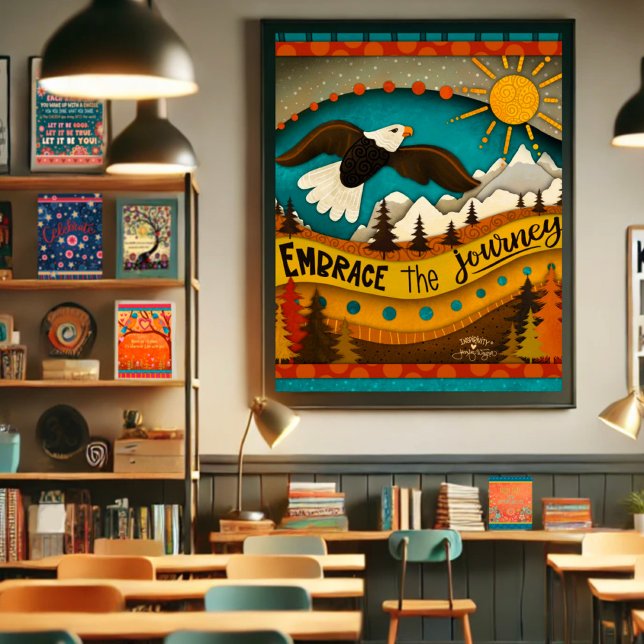 Poster Eagle Mountains Citation Inspirante Paysage modern (Créateur téléchargé)