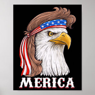 Poster Eagle Mullet 4 juillet États-Unis Drapeau américai