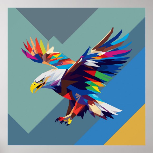 Poster Eagle pop art (Devant)