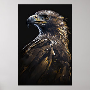 Poster Eagle Portrait Animal Nature Faune Peinture Art
