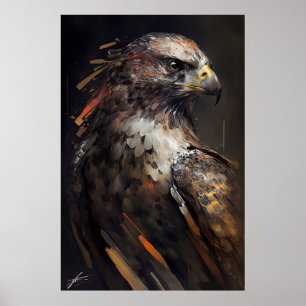 Poster Eagle Portrait Animal Nature Faune Peinture Art