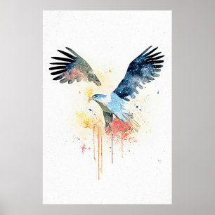 Poster Eagle Wild Animal Nature Aquarelle Art Peinture