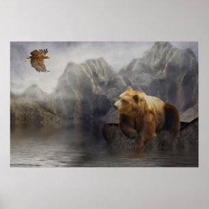 Poster Eaglebear Mtn. Aigle, Ours
