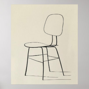 Poster Eames Chaise milieu de siècle moderne minimaliste