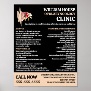 Poster Ear Design, Otolaryngologue Otolaryngologie Cliniq