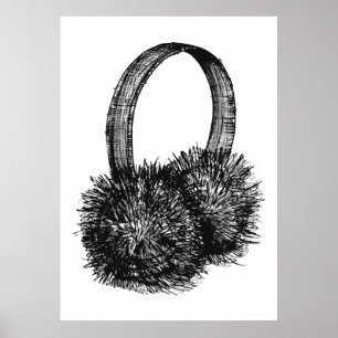 Poster Ear Muffs Fashion Sketch