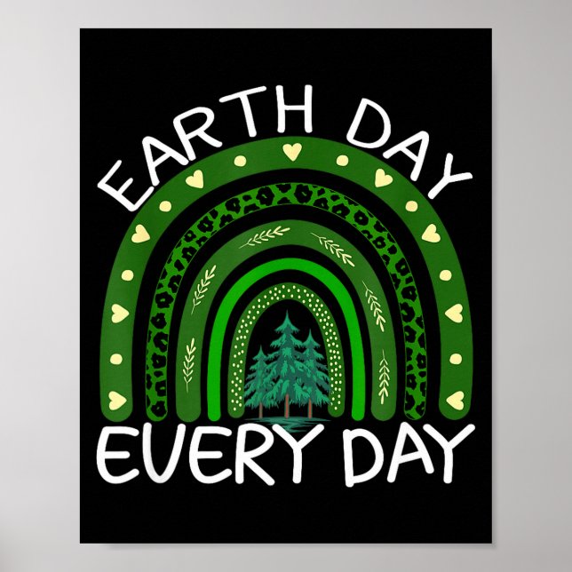 Poster Earth Day Everyday Rainbow Design Earth Day  (Devant)