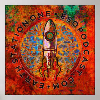 Poster Earth Station One Rocket Ship