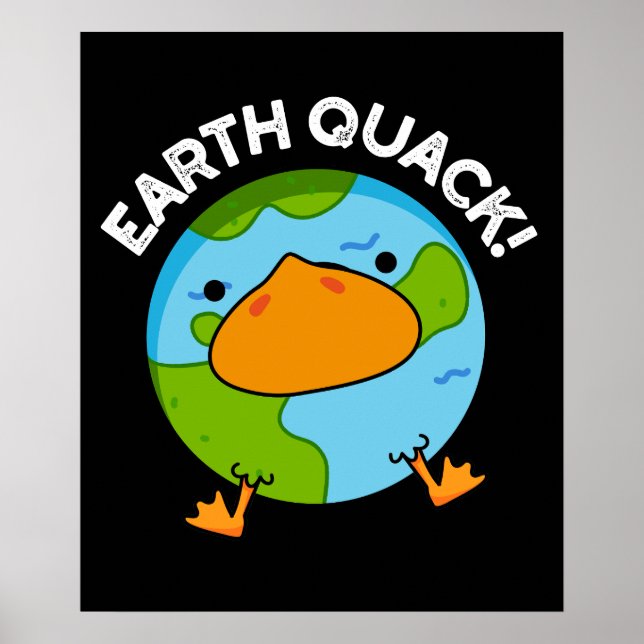 Poster Earthquack Funny Earthquake Pun Dark BG (Devant)