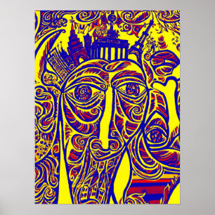 Poster East Side Gallery, Berlin Wall, Art moderne (w30br